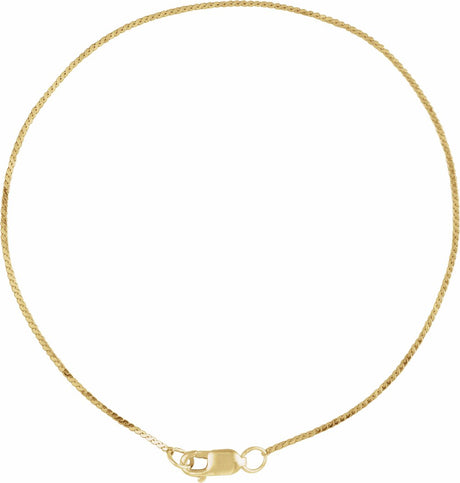 14K Yellow Gold .9 mm Serpentine 7" Chain