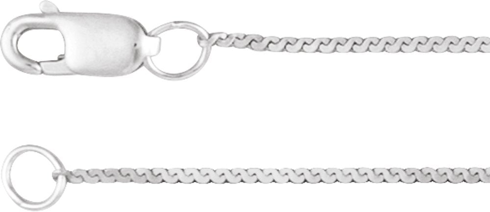 Sterling Silver .9 mm Serpentine 20" Chain