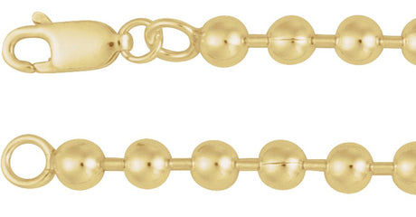 14K Yellow Gold-Filled 4.1 mm Bead 18" Chain