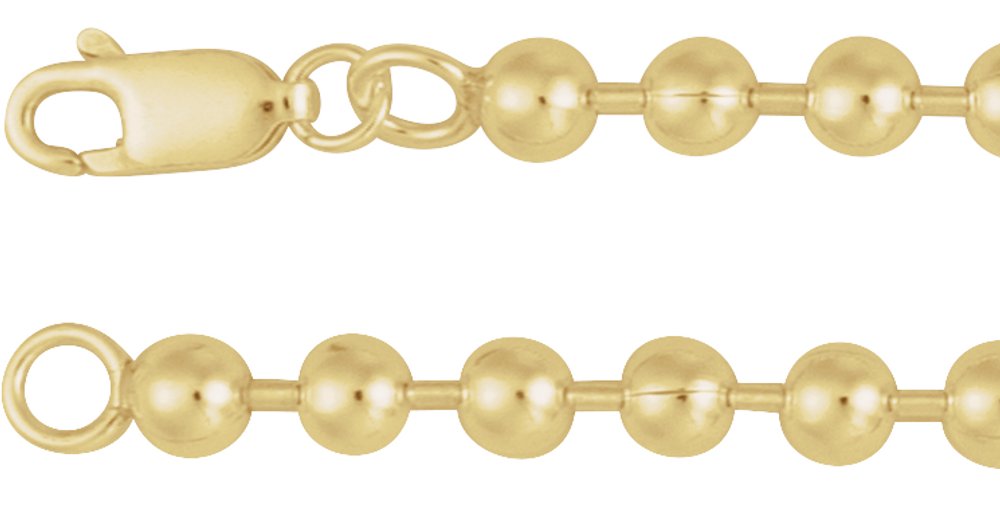 14K Yellow Gold-Filled 4.1 mm Bead 7" Chain