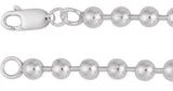 Sterling Silver 4.1 mm Bead 7" Chain