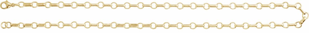 14K Yellow Gold 5.3 mm Paperclip-Style 24" Chain