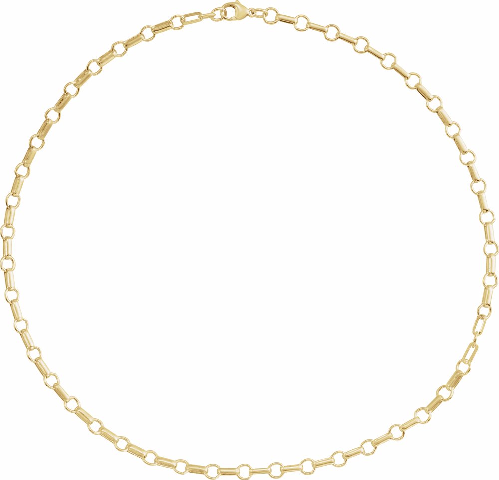 14K Yellow Gold 5.3 mm Paperclip-Style 24" Chain