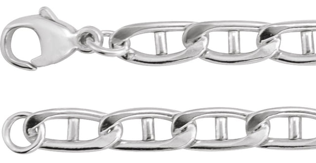 Sterling Silver 5.15 mm Anchor 24" Chain