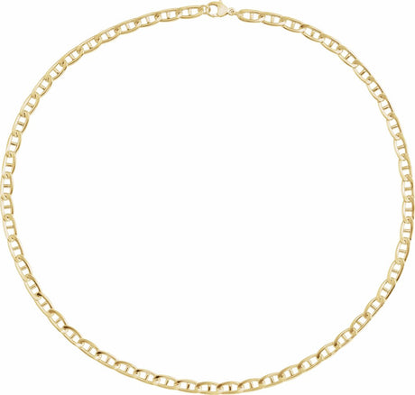 14K Yellow Gold 5.15 mm Anchor 18" Chain