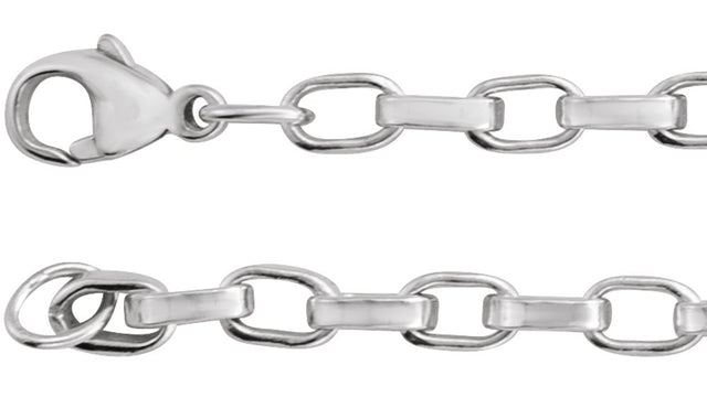 Sterling Silver 4.08 mm Rolo 7" Chain