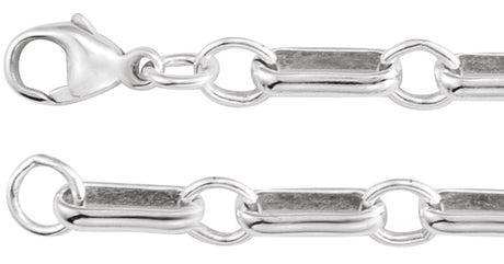 Sterling Silver 6 mm Paperclip-Style 24" Chain