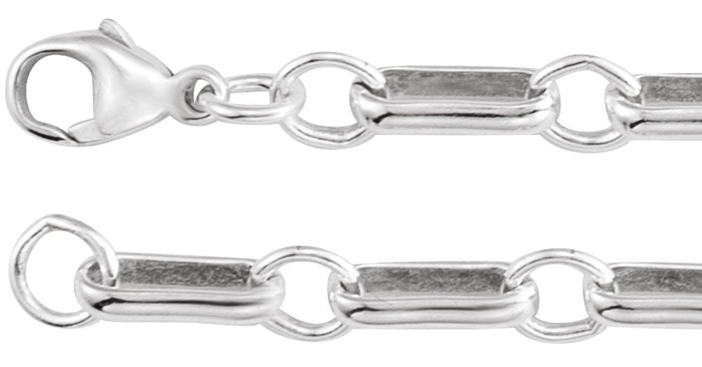 Sterling Silver 6 mm Paperclip-Style 7" Chain