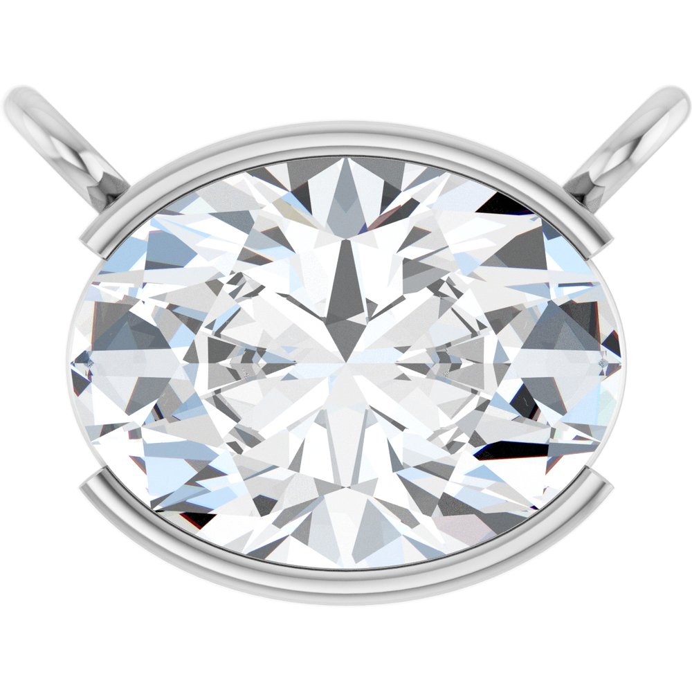 14K White Gold 1 CT Lab-Grown Diamond Necklace Center