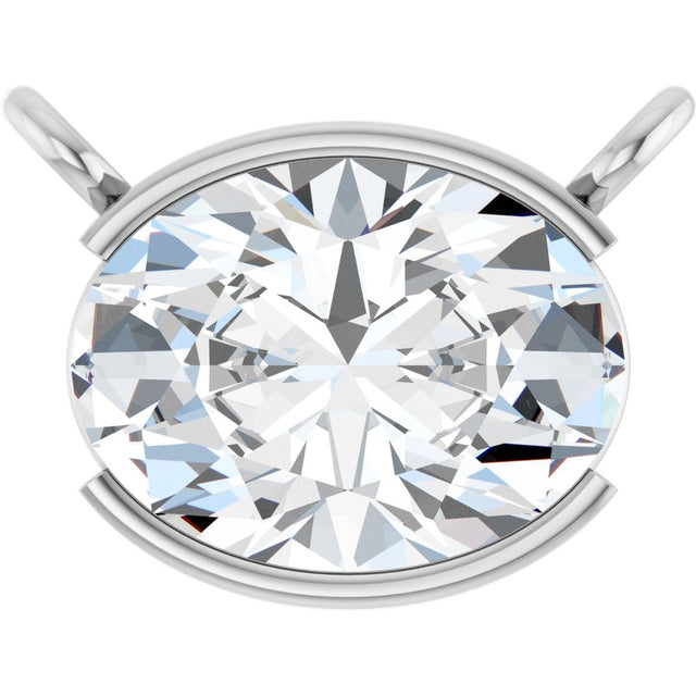 14K White Gold 1 CT Lab-Grown Diamond Necklace Center