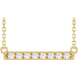 14K Yellow Gold 1/8 CTW Lab-Grown Diamond French-Set Bar 18" Necklace