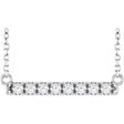 14K White 1/8 CTW Lab-Grown Diamond French-Set Bar 18" Necklace