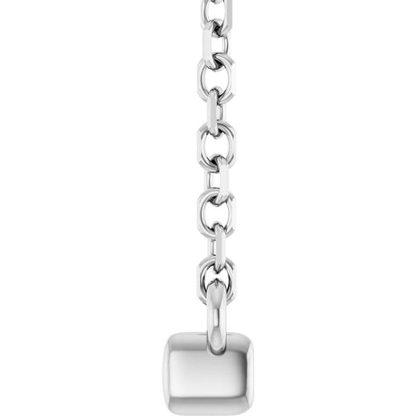 14K White Gold 1/8 CTW Lab-Grown Diamond French-Set Bar 18" Necklace