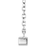 14K White Gold 1/8 CTW Lab-Grown Diamond French-Set Bar 18" Necklace