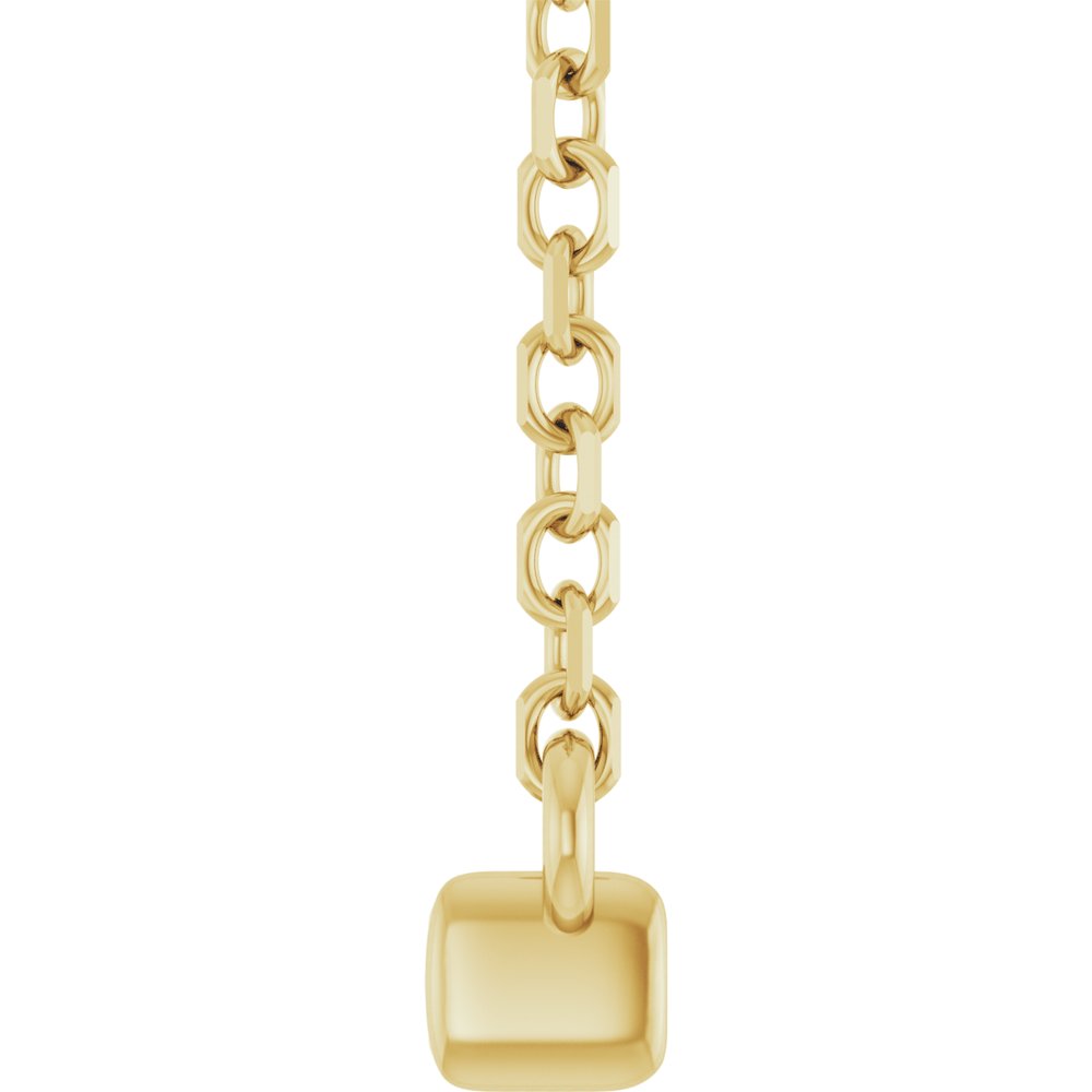 14K Yellow Gold 1/8 CTW Lab-Grown Diamond French-Set Bar 18" Necklace