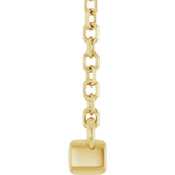 14K Yellow Gold 1/8 CTW Lab-Grown Diamond French-Set Bar 18" Necklace
