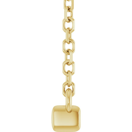 14K Yellow Gold 1/8 CTW Lab-Grown Diamond French-Set Bar 18" Necklace