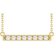14K Yellow Gold 1/4 CTW Lab-Grown Diamond French-Set Bar 18" Necklace