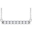 14K White Gold 1/4 CTW Lab-Grown Diamond French-Set Bar 18" Necklace