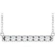 14K White 1/2 CTW Natural Diamond French-Set Bar 18" Necklace