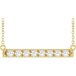 14K Yellow Gold 1/2 CTW Lab-Grown Diamond French-Set Bar 18" Necklace