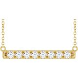 14K Yellow Gold 1/2 CTW Lab-Grown Diamond French-Set Bar 18" Necklace