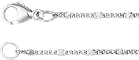 Sterling Silver 1.15 mm Dapped Diamond-Cut Curb 24" Chain