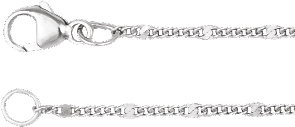 Sterling Silver 1.15 mm Diamond-Cut Curb 24" Chain