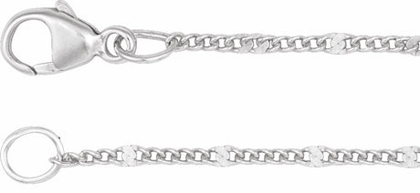 Sterling Silver 1.15 mm Diamond-Cut Curb 7" Chain