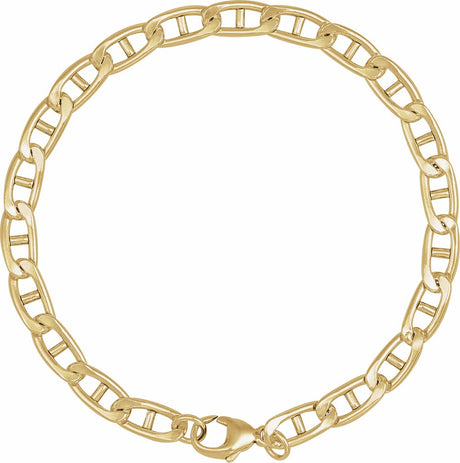 14K Yellow Gold 5.15 mm Anchor 7" Chain