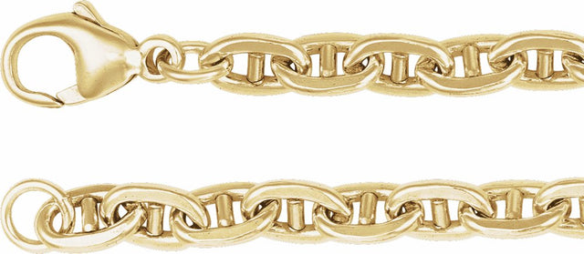 14K Yellow Gold-Filled 4.5 mm Curbed Anchor 7" Chain