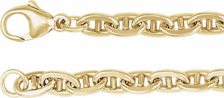 14K Yellow Gold-Filled 4.5 mm Curbed Anchor 7" Chain