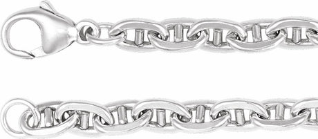 Sterling Silver 4.5 mm Curbed Anchor 20" Chain