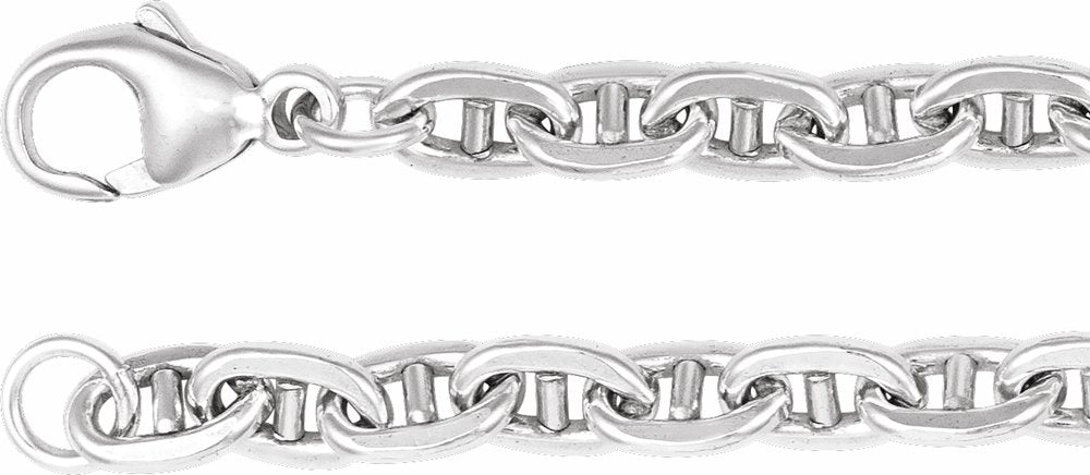 Sterling Silver 4.5 mm Curbed Anchor 24" Chain