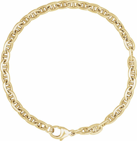 14K Yellow Gold-Filled 4.5 mm Curbed Anchor 7" Chain