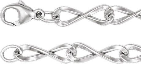 Sterling Silver 5.46 mm Figure Eight 7" Chain