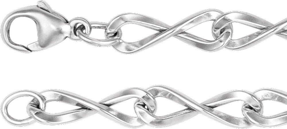 Sterling Silver 5.46 mm Figure Eight 24" Chain