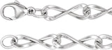 Sterling Silver 5.46 mm Figure Eight 24" Chain