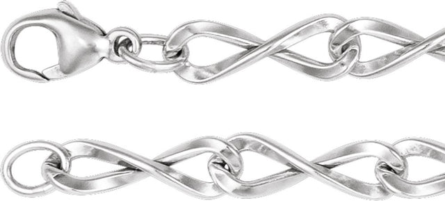 Sterling Silver 5.46 mm Figure Eight 7" Chain