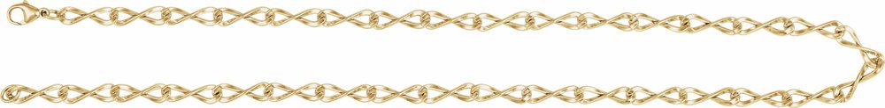 14K Yellow Gold-Filled 5.46 mm Figure Eight 20" Chain