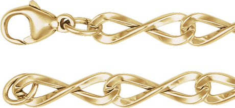 14K Yellow Gold-Filled 5.46 mm Figure Eight 7" Chain