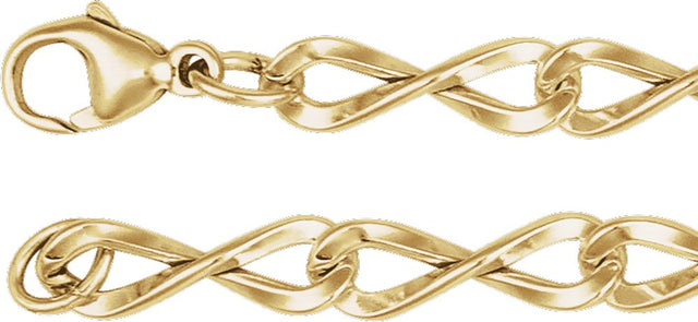 14K Yellow Gold-Filled 5.46 mm Figure Eight 7" Chain