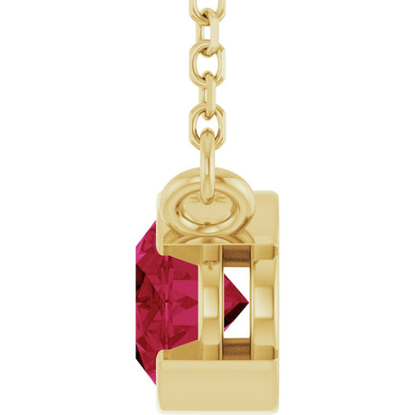 14K Yellow Gold Lab-Grown Ruby 18" Necklace