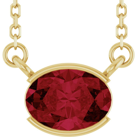 14K Yellow Gold Lab-Grown Ruby 18" Necklace