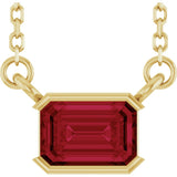 14K Yellow Gold Lab-Grown Ruby 18" Necklace