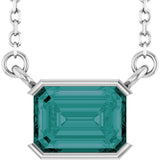 Sterling Silver Lab-Grown Alexandrite 18" Necklace
