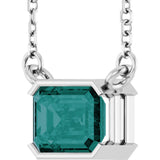 Sterling Silver Lab-Grown Alexandrite 18" Necklace