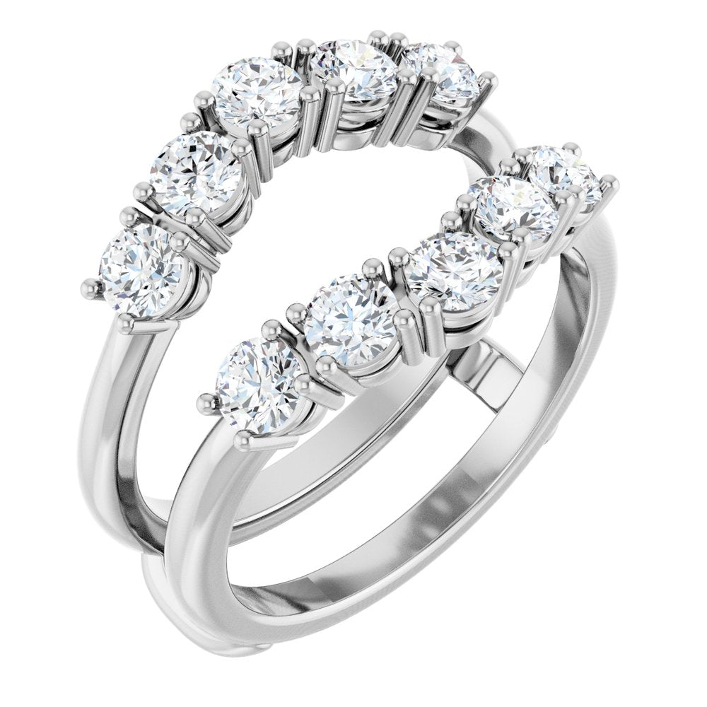 14K White Gold 1 1/5 CTW Natural Diamond Ring Guard