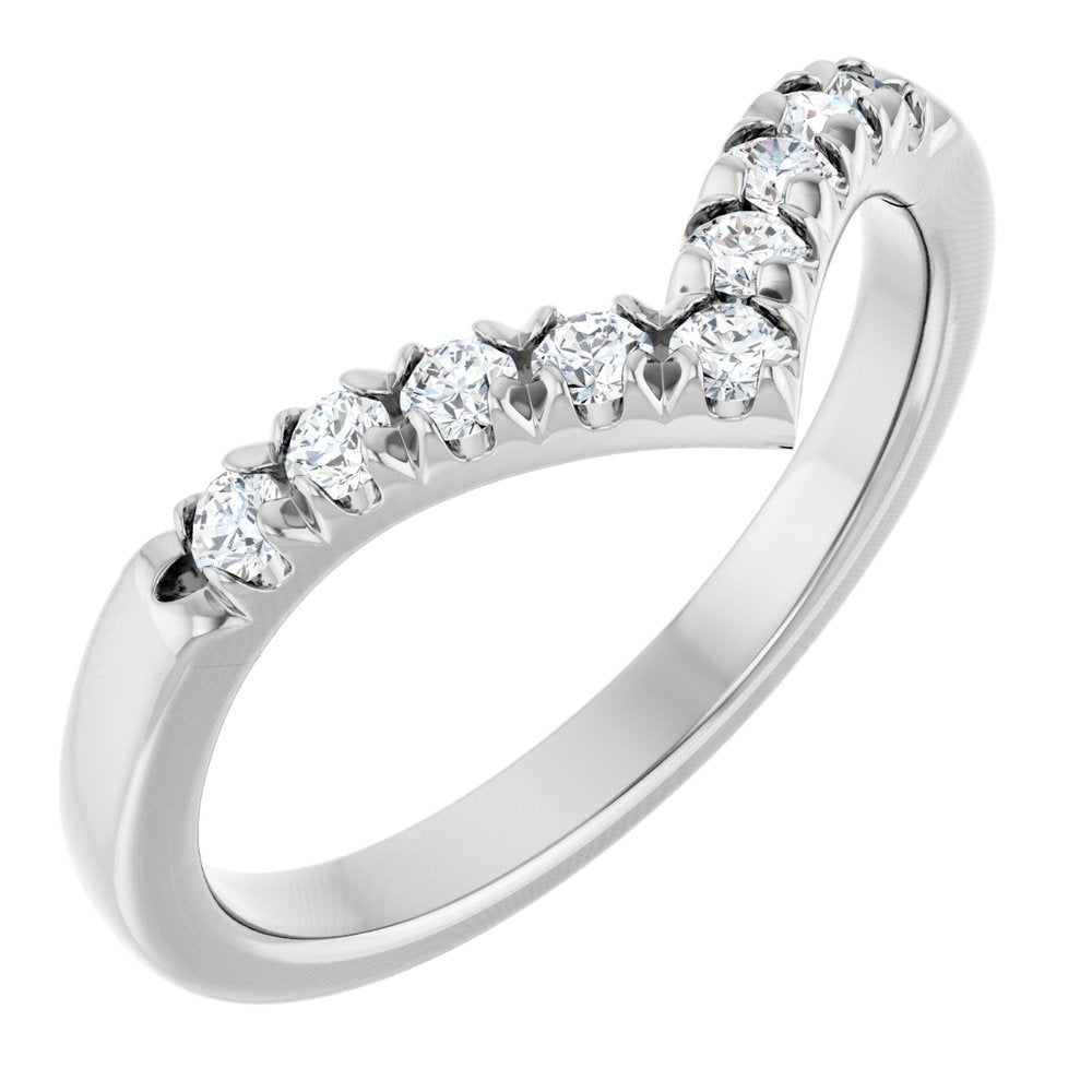 14K White Gold 1/4 CTW Natural Diamond Contour Band