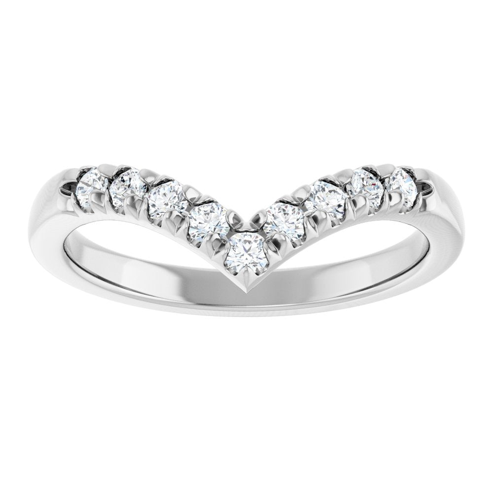 14K White Gold 1/4 CTW Natural Diamond Contour Band